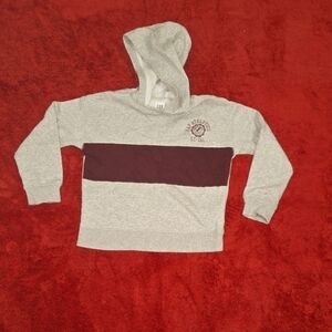 GAP Boys Hoodie- Gray and burgundy - Size Small (6-7)